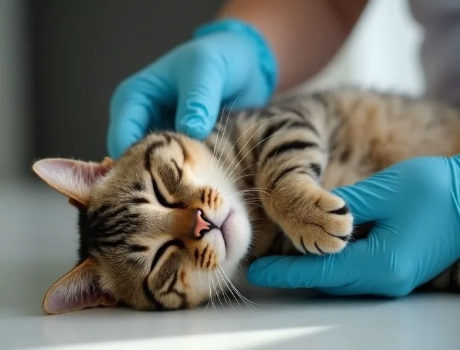 Specialist carefully handling a deceased cat with dignity in Cardigan